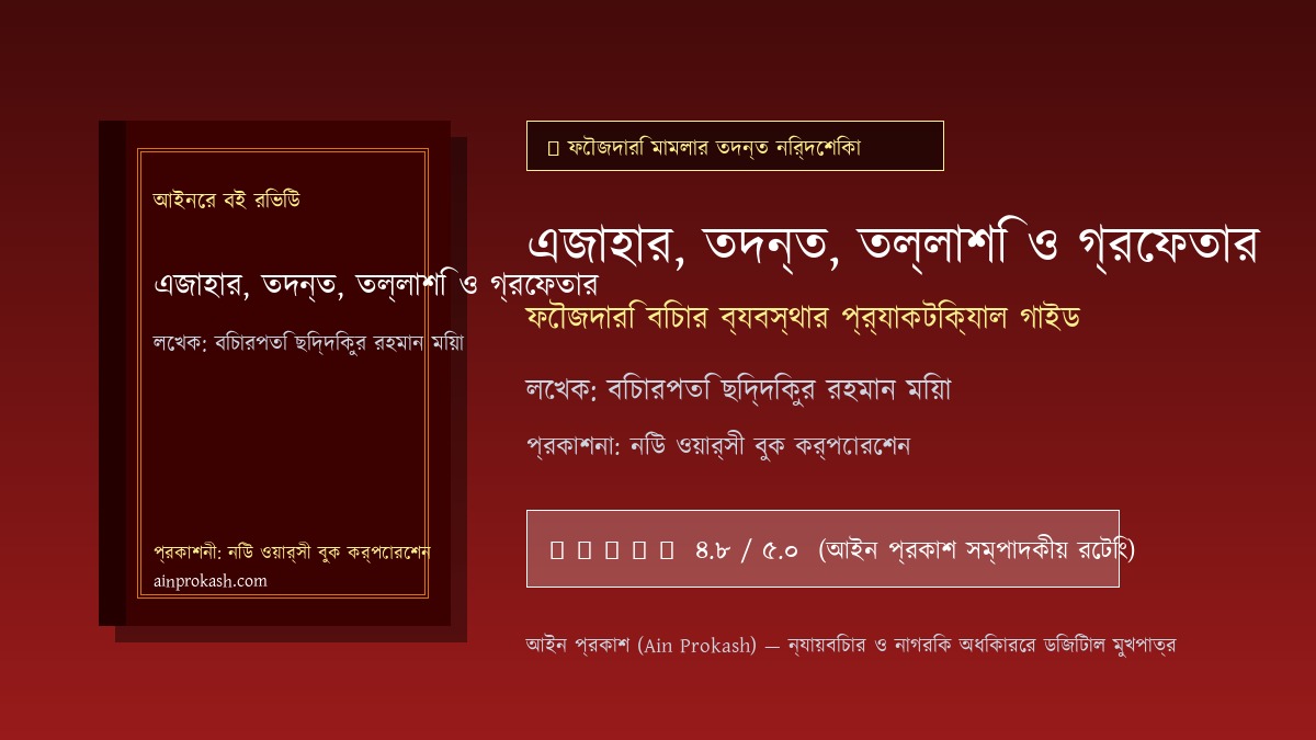 এজাহার, তদন্ত, তল্লাশি ও গ্রেফতার