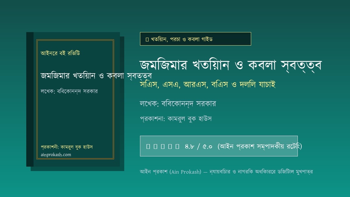 জমিজমার খতিয়ান এবং কবলা স্বত্ত্ব